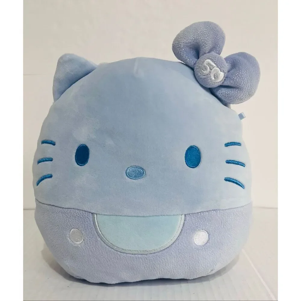 Squishmallows Hello Kitty 50th Anniversary Monochrome Blue   8”